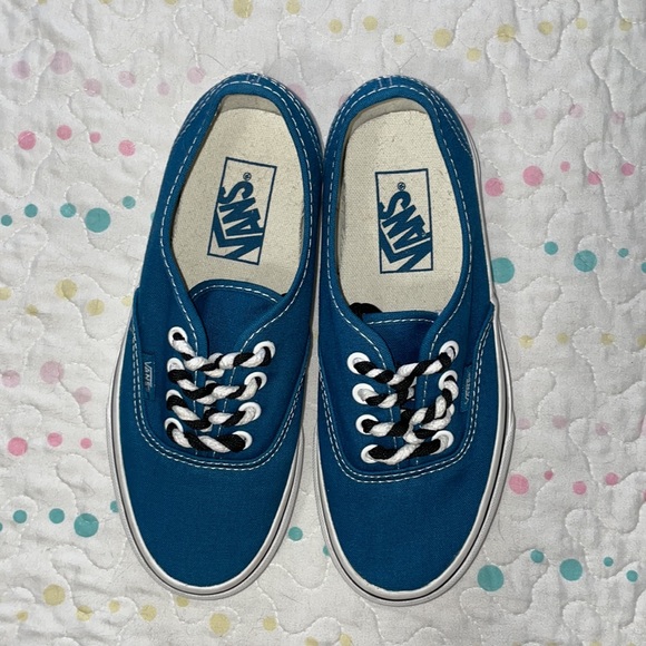 CUSTOM LACED VANS SIZE 5.5 TEAL/BLUE - Picture 4 of 14